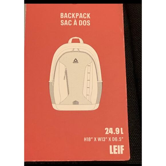 Reebok Leif 18” Laptop Backpack Black 3 Zipper Water Resistant Adjustable Straps - Picture 9 of 16